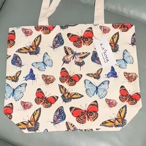 Butterfly Print Tote Bag